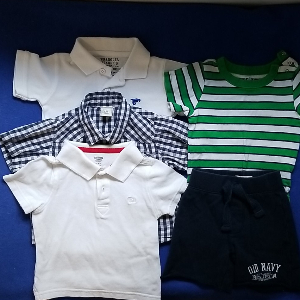 4 shirts & 1 pr. shorts grouping